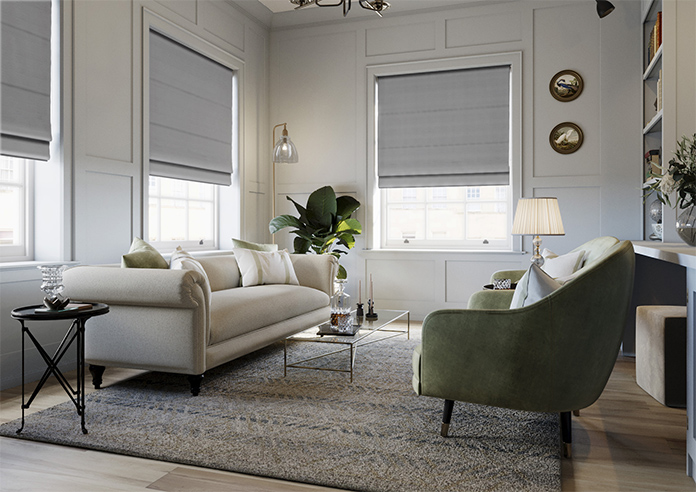 Shima Faux Silk, Platinum - Roman Blind - Image 6